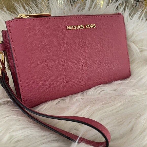 New Michael Kors jet set travel double zipper wallet wristlet - Picture 1 of 13